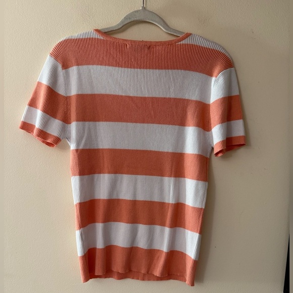 21 Main by Forever 21 Ribbed Striped Top, Peach and White, size XL - Picture 5 of 5
